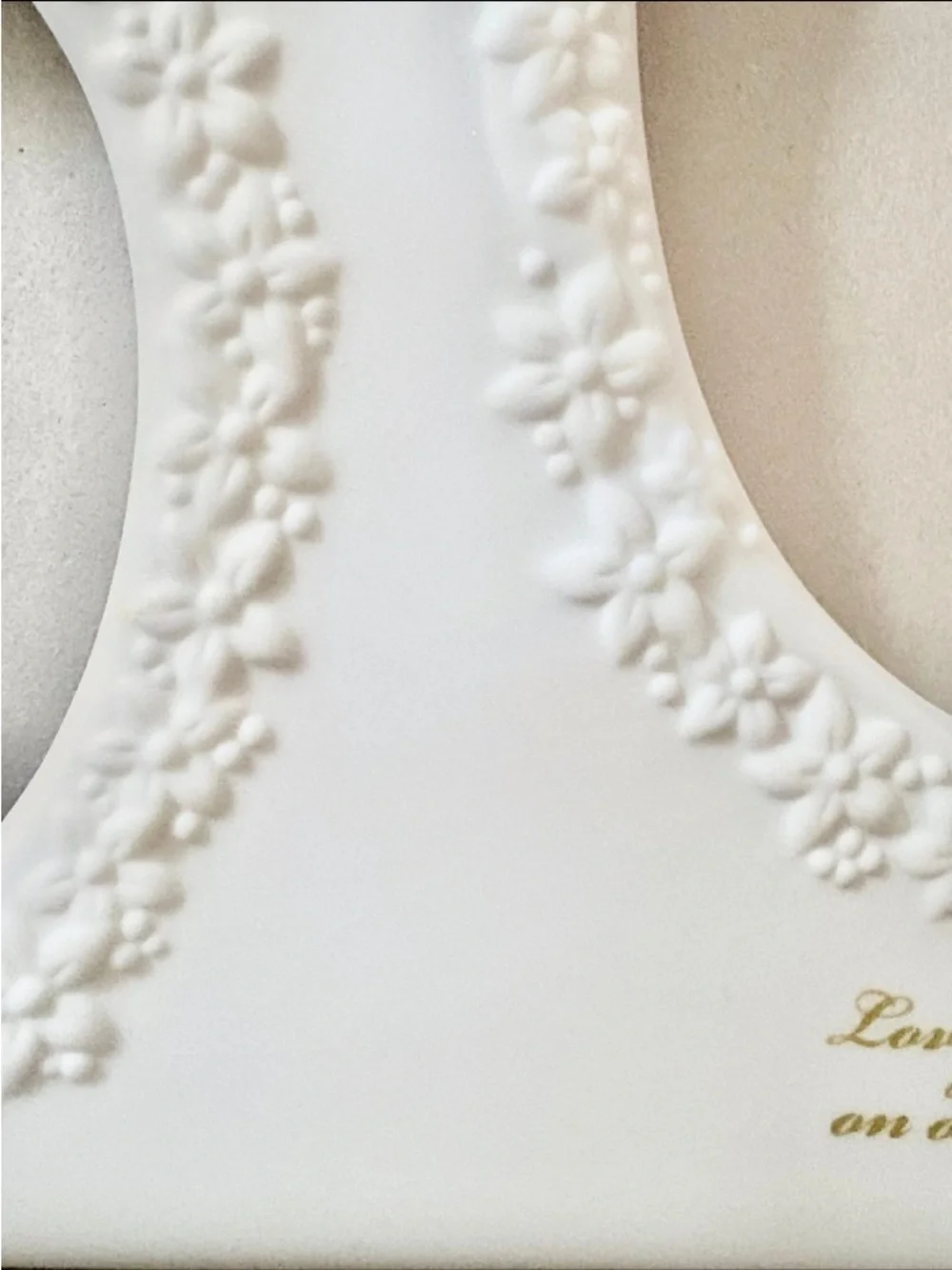 White Ceramic Ornate Floral Wedding Photo Frame, 3 Oval Openings, 10 x 10 inches